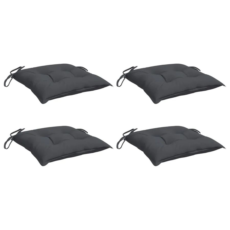 Coussins de chaise lot de 4 anthracite 50x50x7 cm tissu oxford - 3