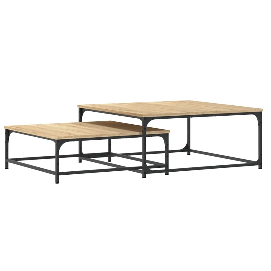 Tables basses gigognes 2 pcs chêne sonoma bois d'ingénierie - 2
