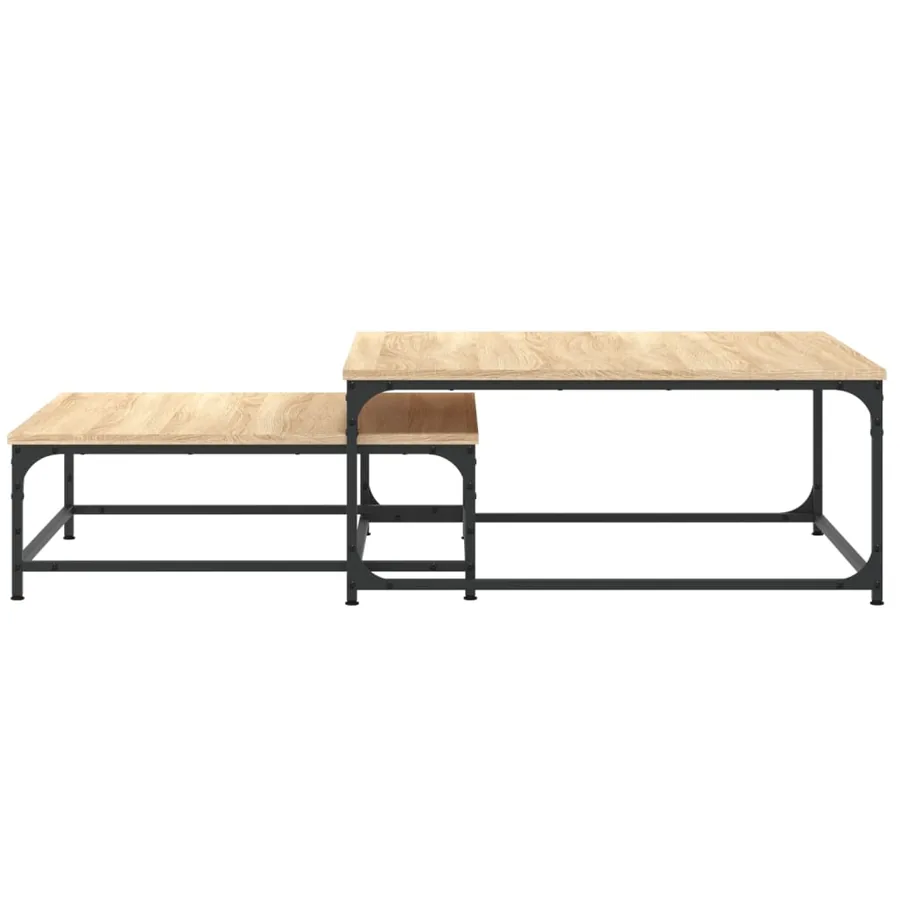 Tables basses gigognes 2 pcs chêne sonoma bois d'ingénierie - 4