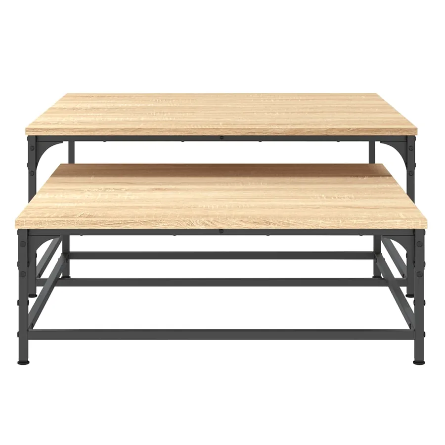 Tables basses gigognes 2 pcs chêne sonoma bois d'ingénierie - 5