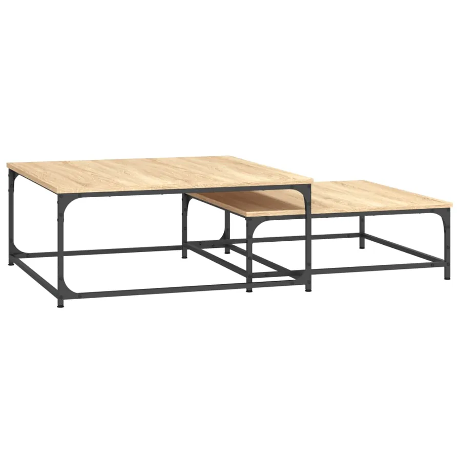 Tables basses gigognes 2 pcs chêne sonoma bois d'ingénierie - 6