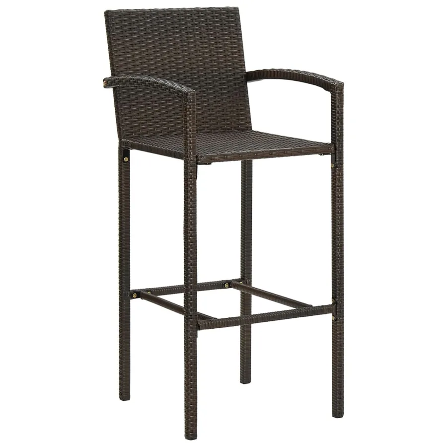 Tabourets de bar lot de 2 marron résine tressée - 2