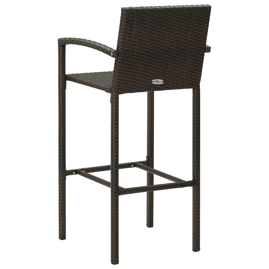 Tabourets de bar lot de 2 marron résine tressée - 5