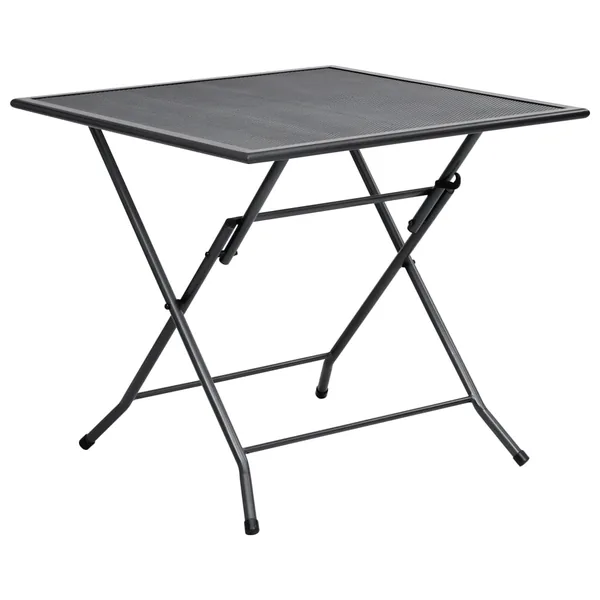 Table pliable en maille 80x80x72 cm Acier Anthracite