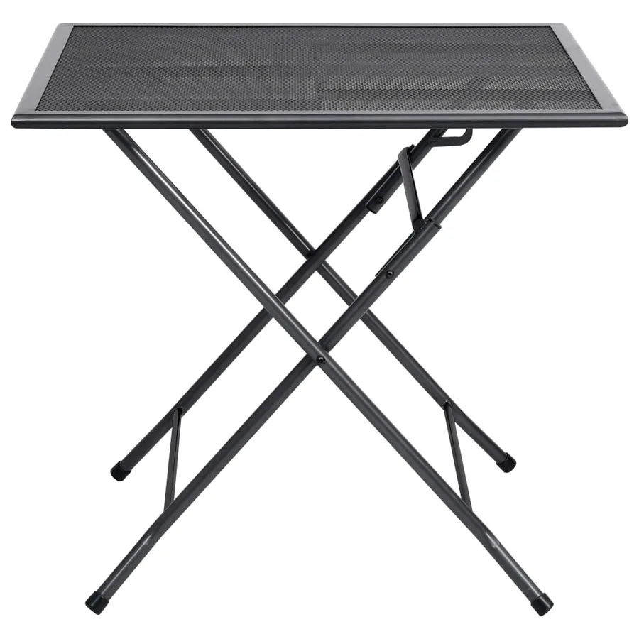 Table pliable en maille 80x80x72 cm Acier Anthracite - 3