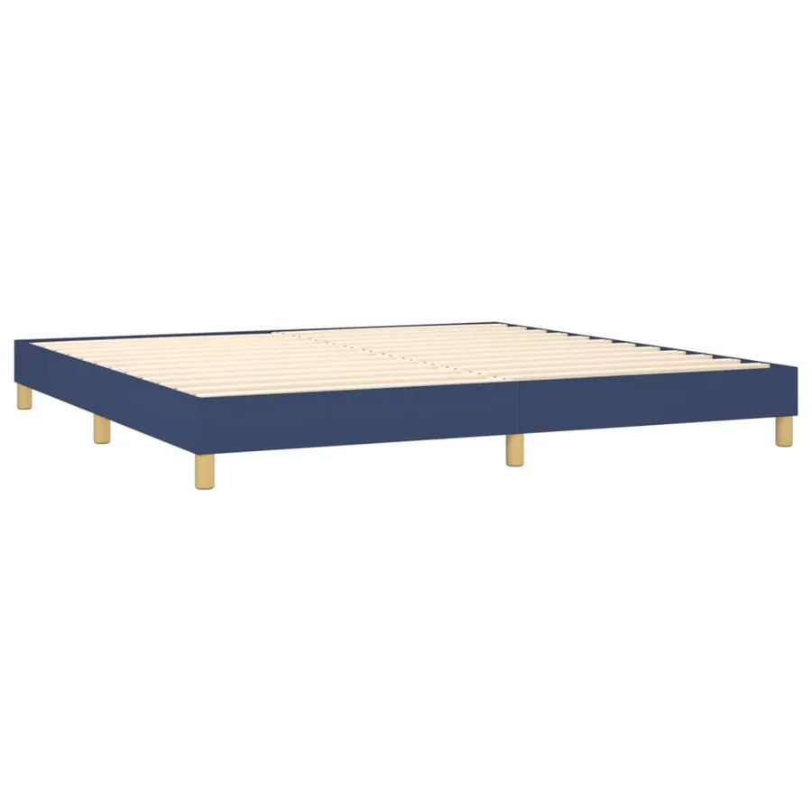 Sommier à lattes de lit avec matelas Bleu 200x200 cm Tissu - 4