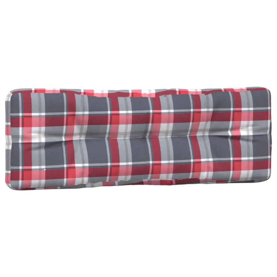Coussins de palette lot de 2 motif à carreaux rouge tissu - 5