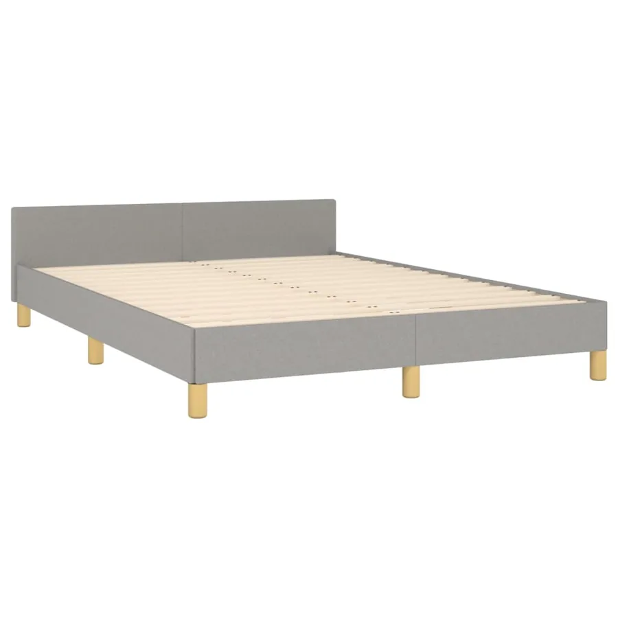 Cadre de lit sans matelas gris clair 140x190 cm tissu - 5