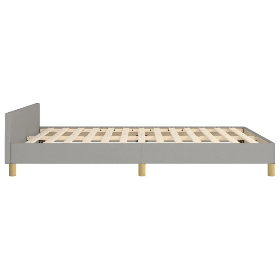 Cadre de lit sans matelas gris clair 140x190 cm tissu - 7