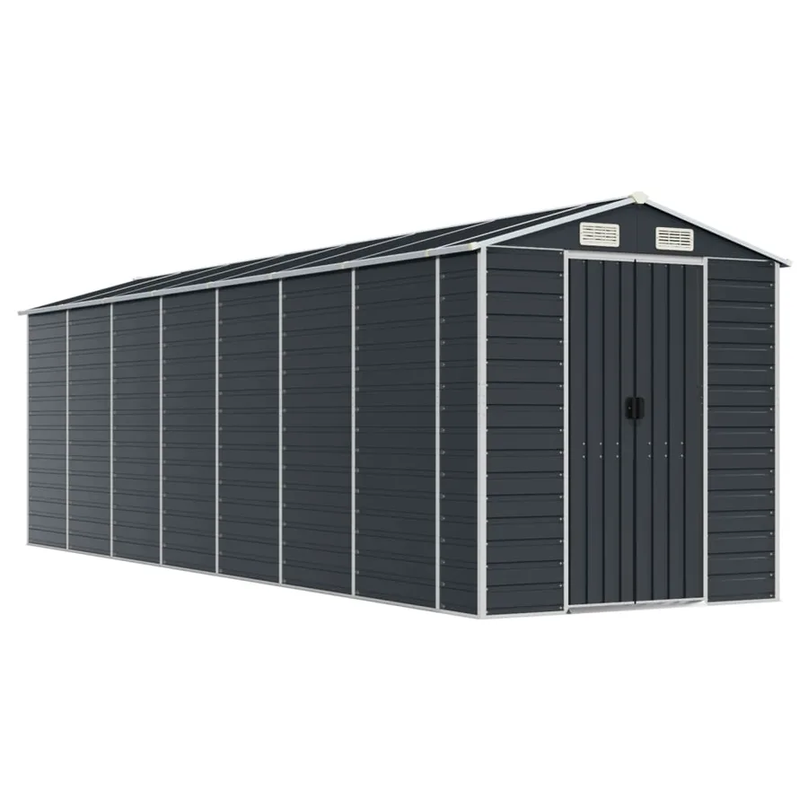 Abri de jardin anthracite 191x640x198 cm acier galvanisé - 2