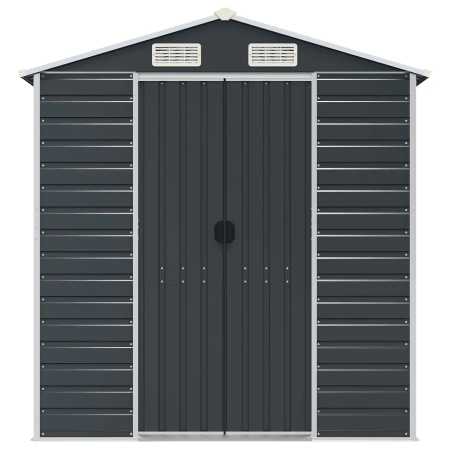 Abri de jardin anthracite 191x640x198 cm acier galvanisé - 4