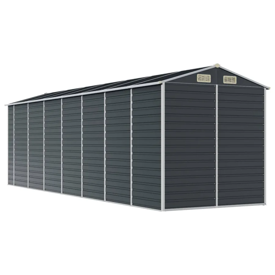 Abri de jardin anthracite 191x640x198 cm acier galvanisé - 7