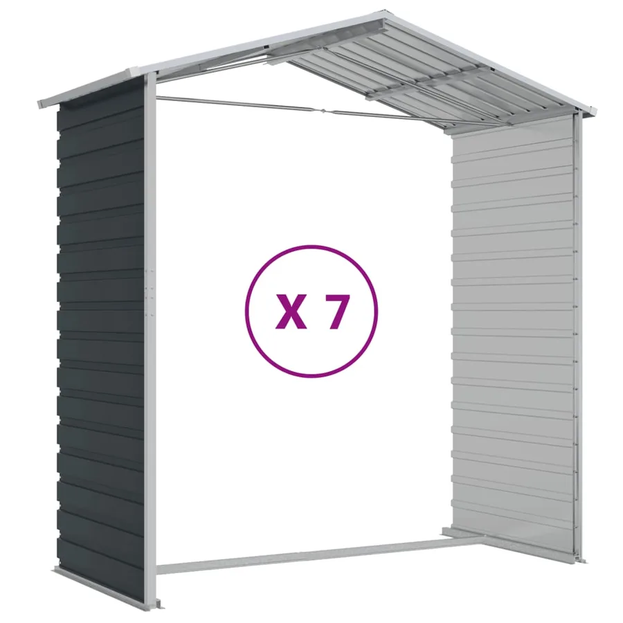 Abri de jardin anthracite 191x640x198 cm acier galvanisé - 9
