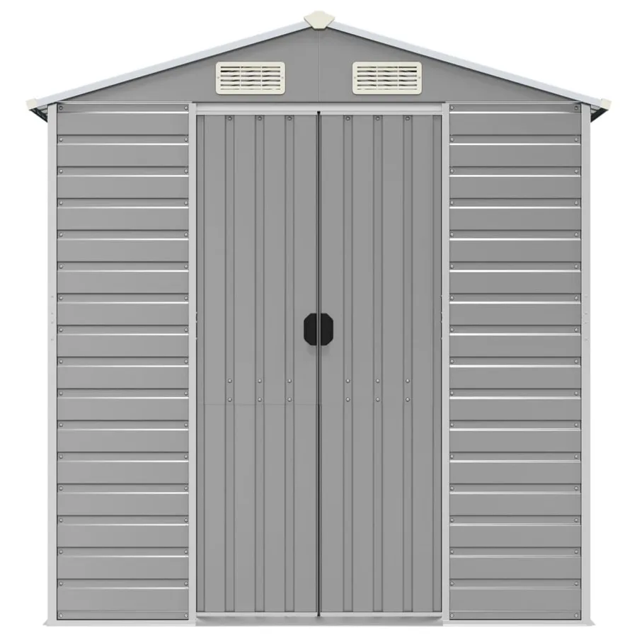 Abri de jardin gris clair 191 x 980 x 198 cm en acier galvanisé - 4