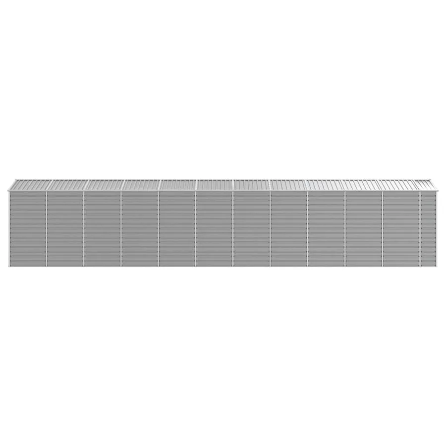 Abri de jardin gris clair 191 x 980 x 198 cm en acier galvanisé - 6