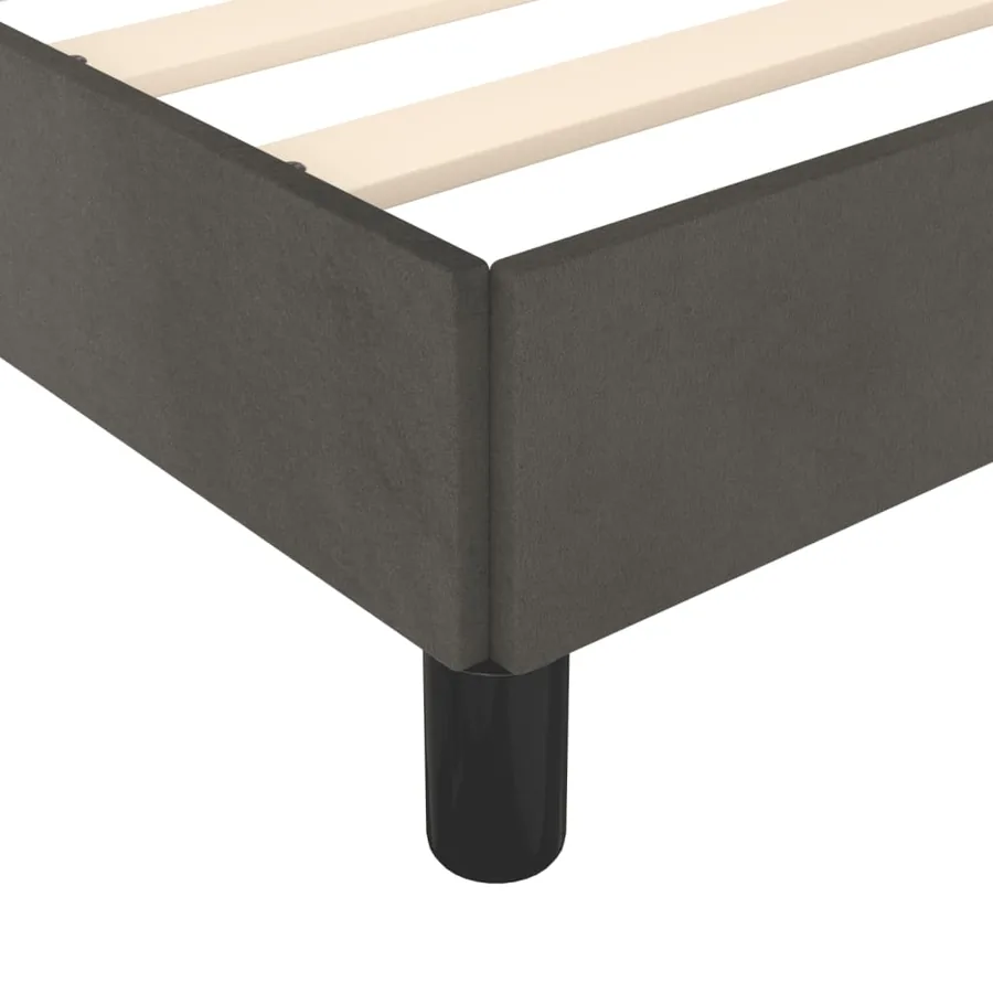 Cadre de lit sans matelas gris foncé 100x200 cm velours - 9