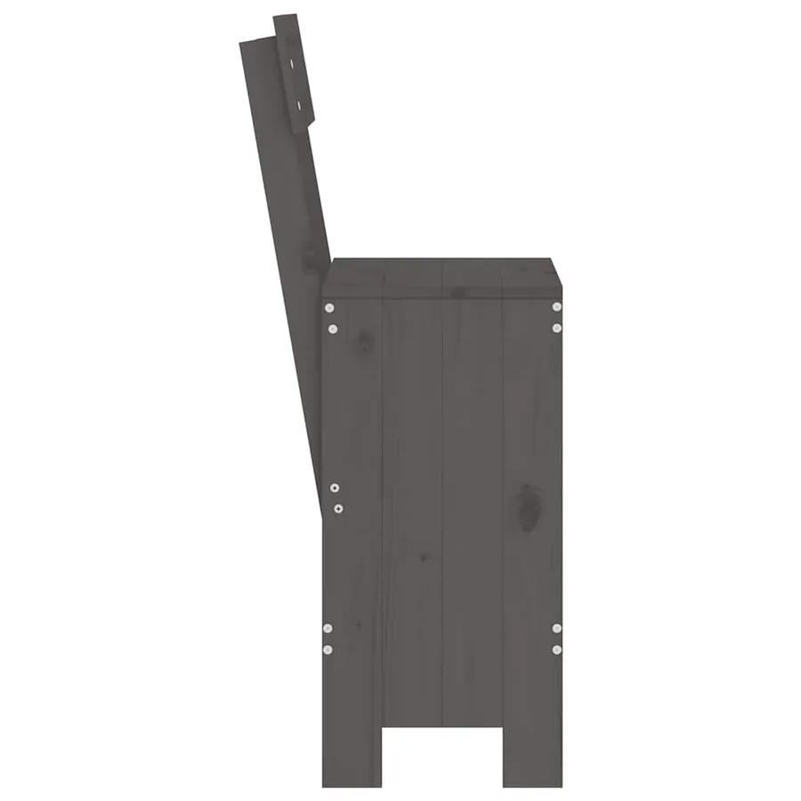 Tabourets de bar lot de 2 gris 40x48,5x115,5 cm bois massif pin - 5