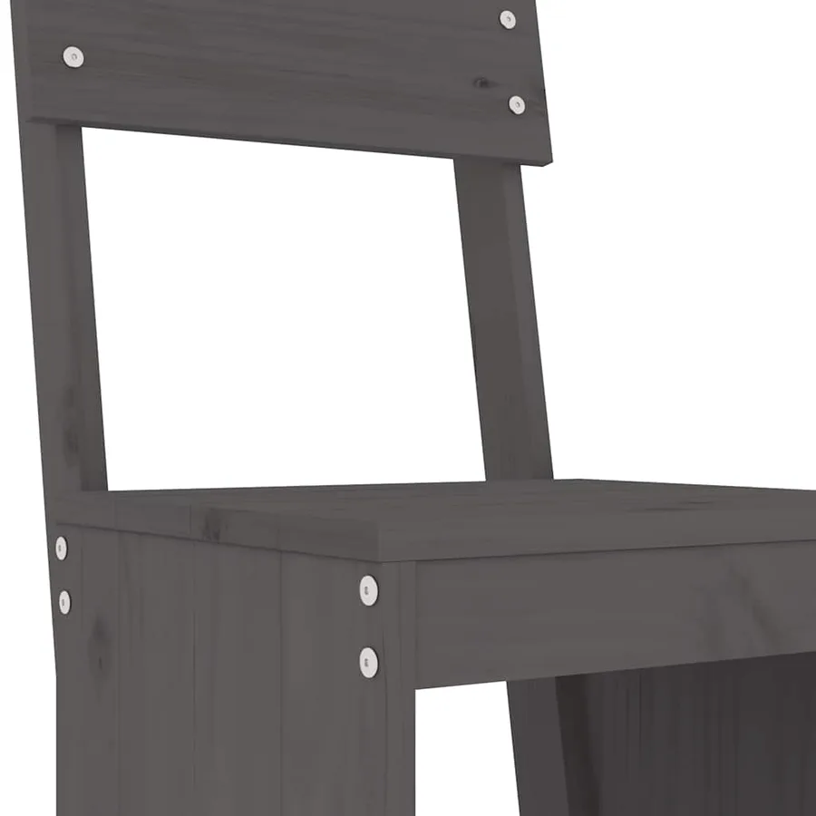 Tabourets de bar lot de 2 gris 40x48,5x115,5 cm bois massif pin - 7