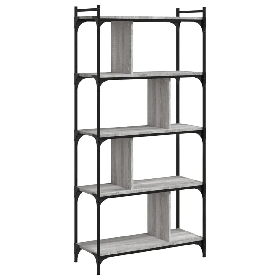 Bibliothèque 5 niveaux sonoma gris 76x32x158 cm - 4