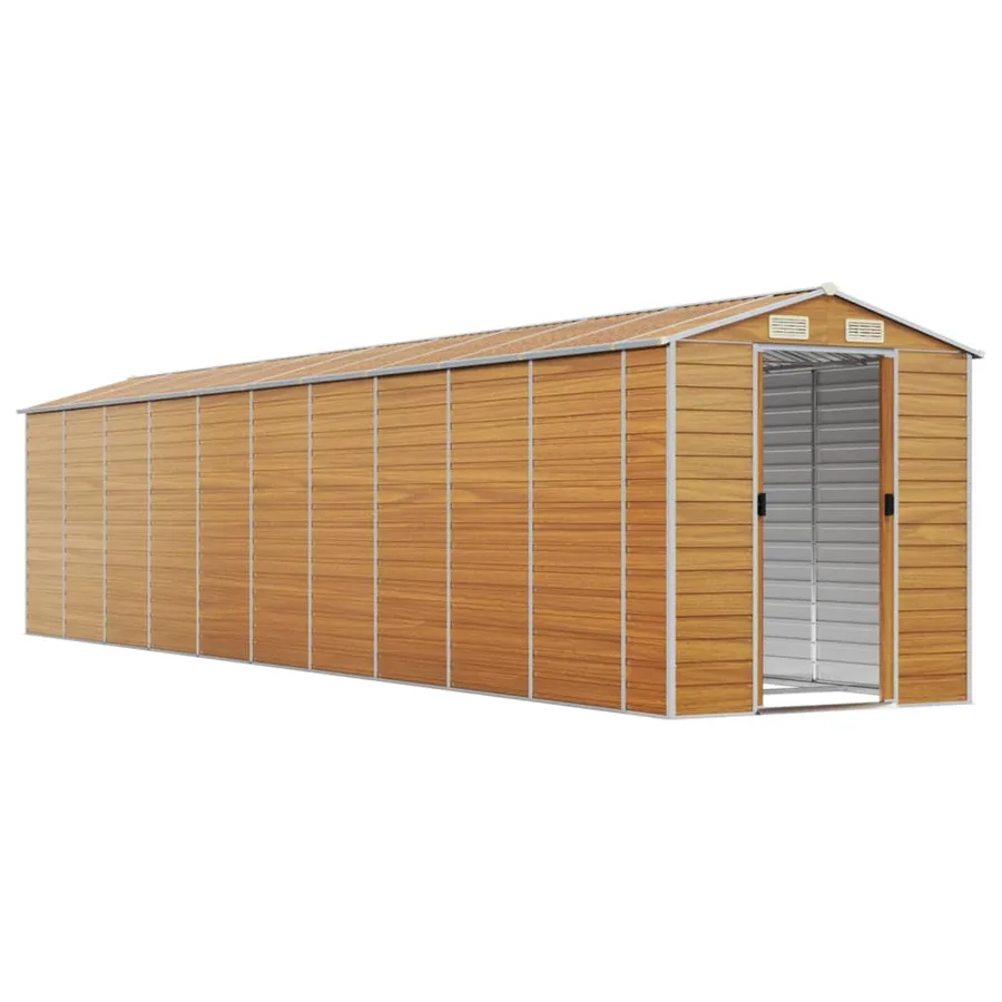 Abri de jardin marron clair 191x895x198 cm acier galvanisé - 3