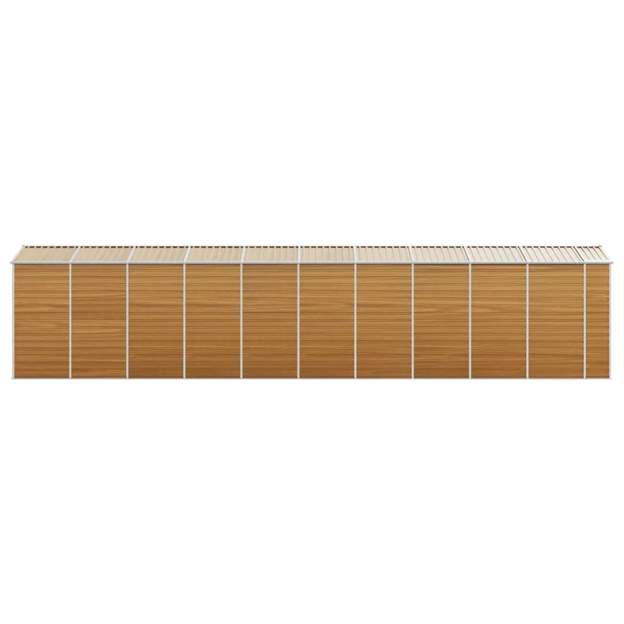 Abri de jardin marron clair 191x895x198 cm acier galvanisé - 6