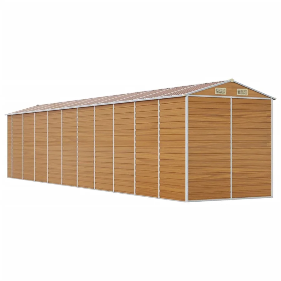 Abri de jardin marron clair 191x895x198 cm acier galvanisé - 7