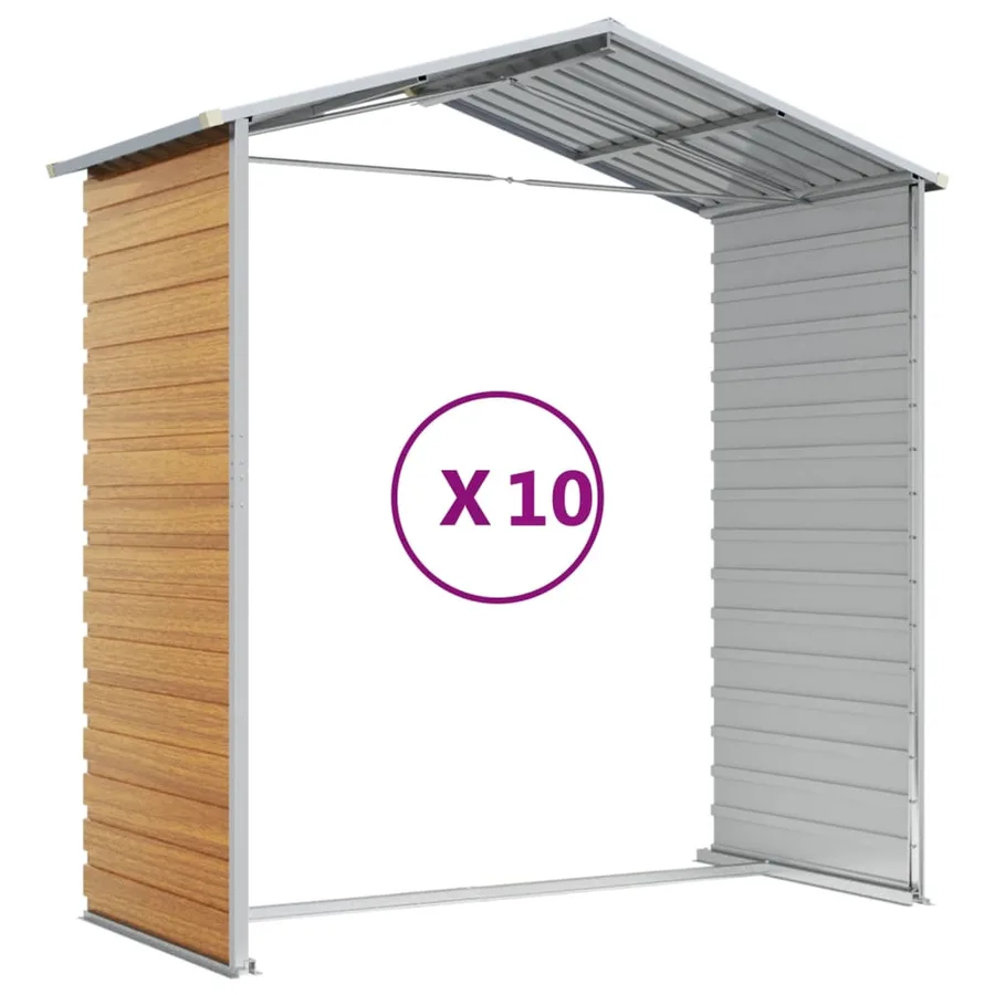 Abri de jardin marron clair 191x895x198 cm acier galvanisé - 9