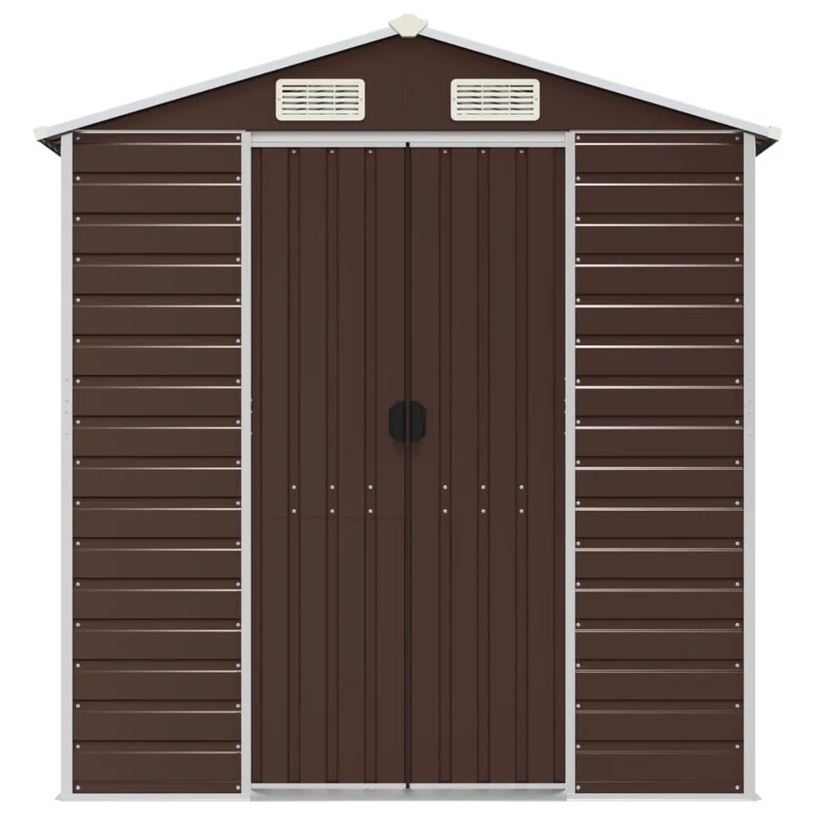 Abri de jardin marron 191x725x198 cm acier galvanisé - 4