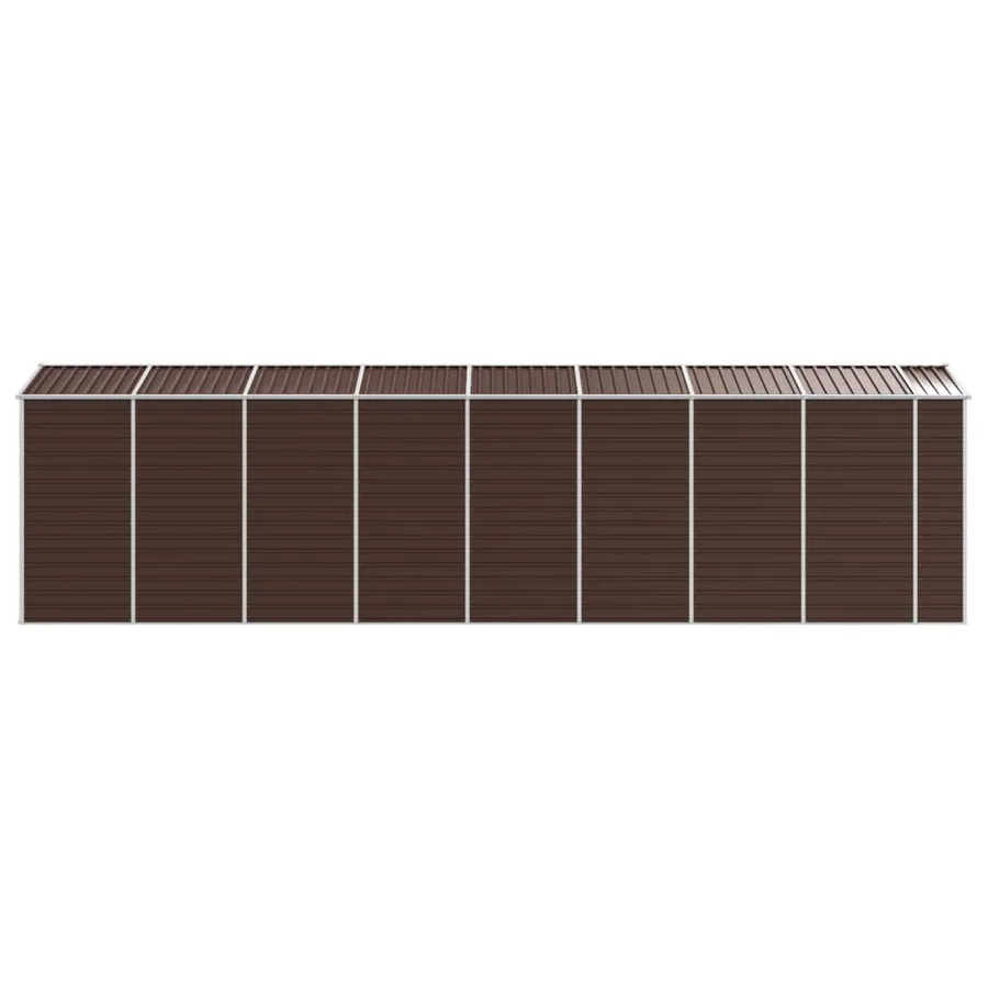 Abri de jardin marron 191x725x198 cm acier galvanisé - 6