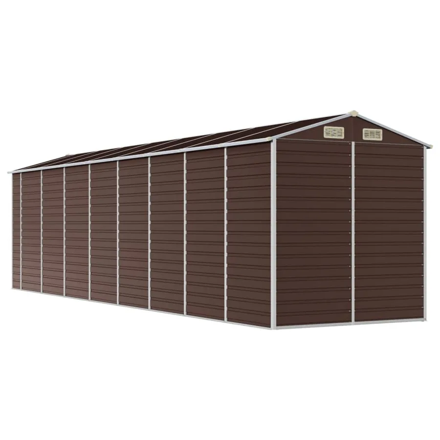 Abri de jardin marron 191x725x198 cm acier galvanisé - 7