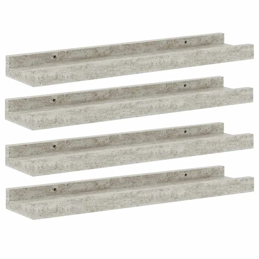 Étagères murales 4 pcs Gris béton 40x9x3 cm - 2