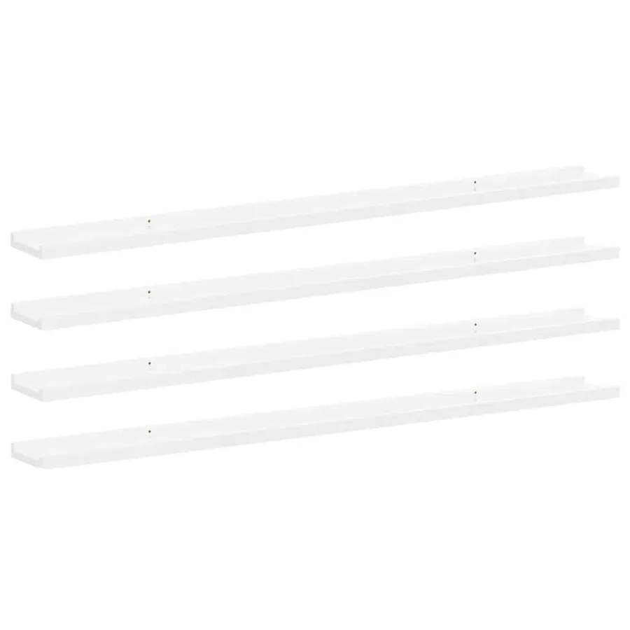 Étagères murales 4 pcs Blanc brillant 115x9x3 cm - 2