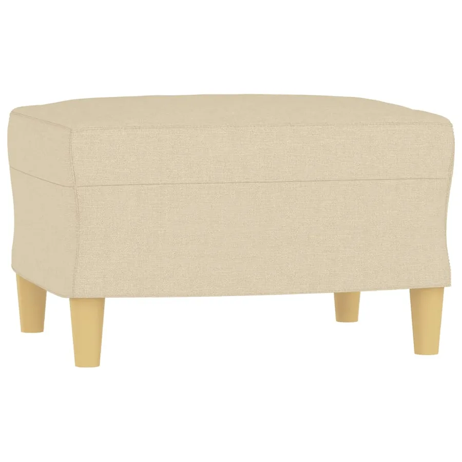 Canapé à 3 places avec repose-pieds Crème 180 cm Tissu - 5