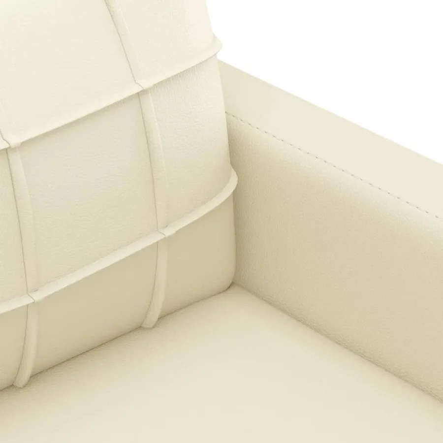 Ensemble de canapés 3 pcs avec coussins Crème Similicuir - 6