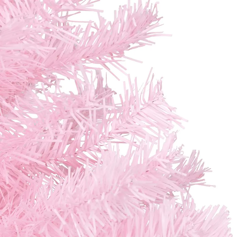 Arbre de Noël artificiel pré-éclairé et boules rose 120 cm PVC - 4