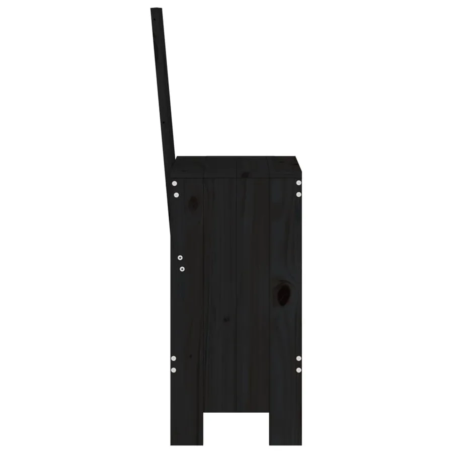 Tabourets de bar lot de 2 noir 40x42x120 cm bois massif de pin - 5