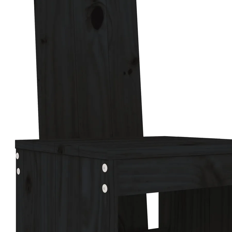Tabourets de bar lot de 2 noir 40x42x120 cm bois massif de pin - 7