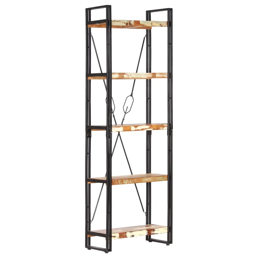 Bibliothèque 5 niveaux 60x30x180 cm Bois solide de récupération - 8