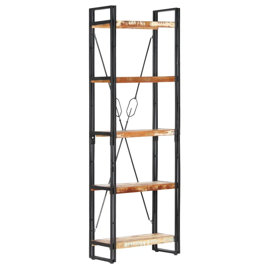Bibliothèque 5 niveaux 60x30x180 cm Bois solide de récupération - 9