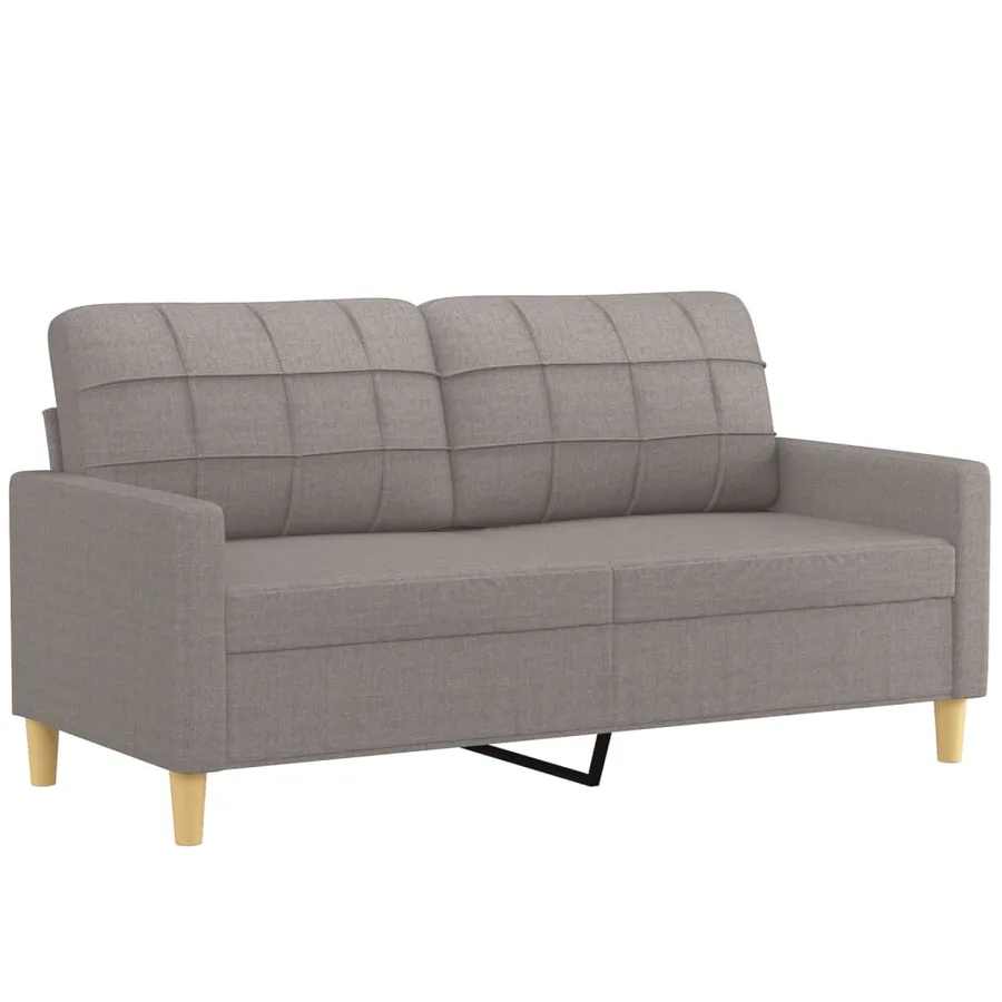 Ensemble de canapés 2 pcs avec coussins Taupe Tissu - 3