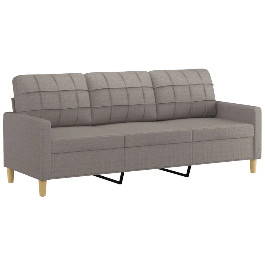 Ensemble de canapés 2 pcs avec coussins Taupe Tissu - 4