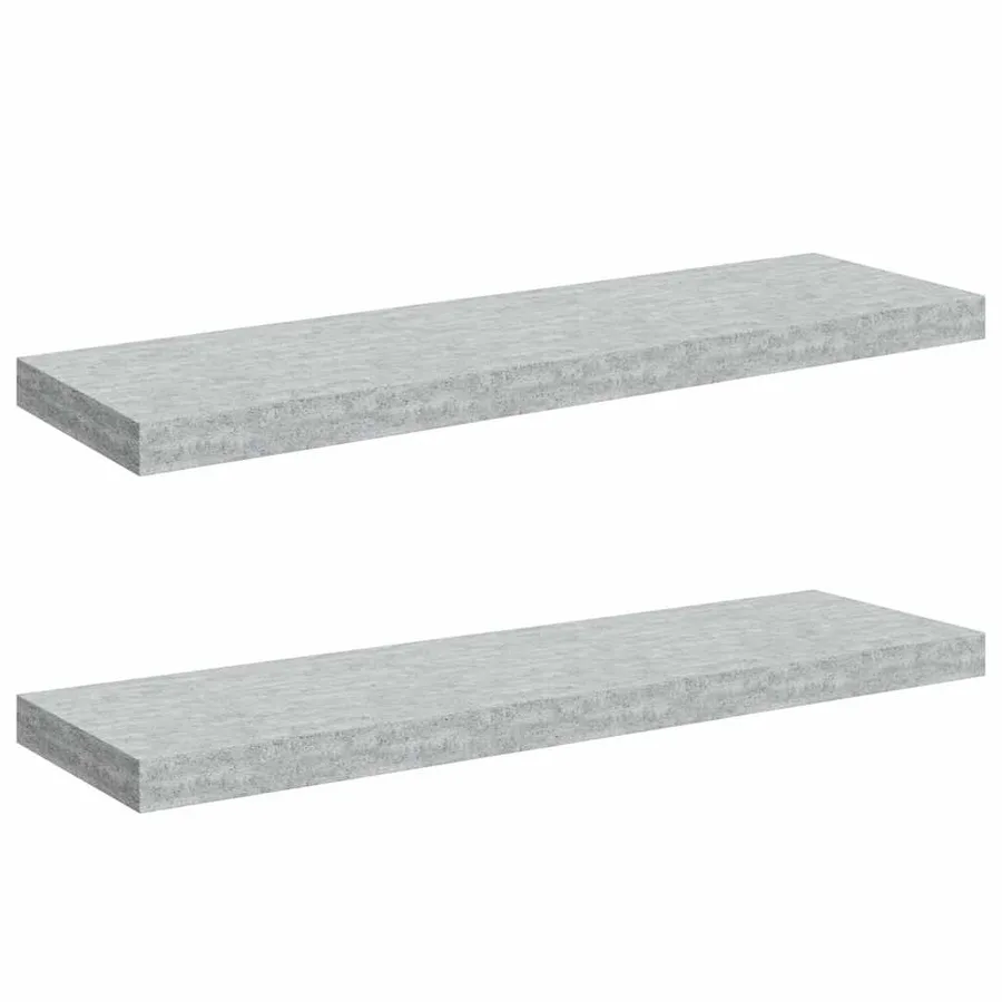 Étagères murales flottantes 2 pcs gris béton 80x23,5x3,8 cm MDF - 2