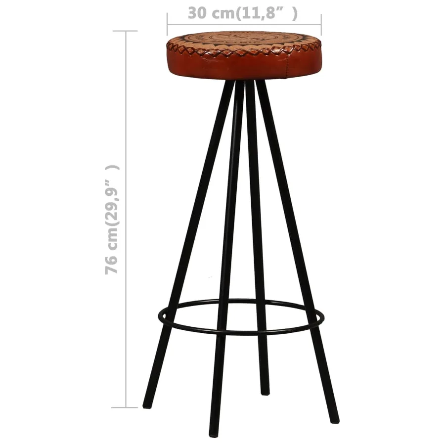 Ensemble de bar 9 pcs Bois d'acacia solide et cuir véritable - 15