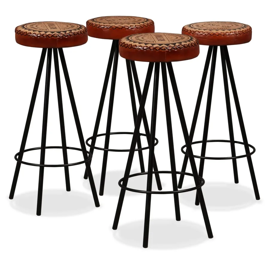 Ensemble de bar 9 pcs Bois d'acacia solide et cuir véritable - 8
