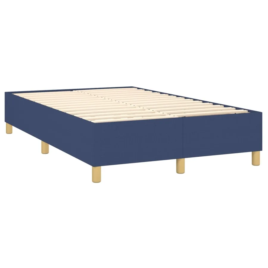 Sommier à lattes de lit et matelas et LED Bleu 120x200 cm Tissu - 5