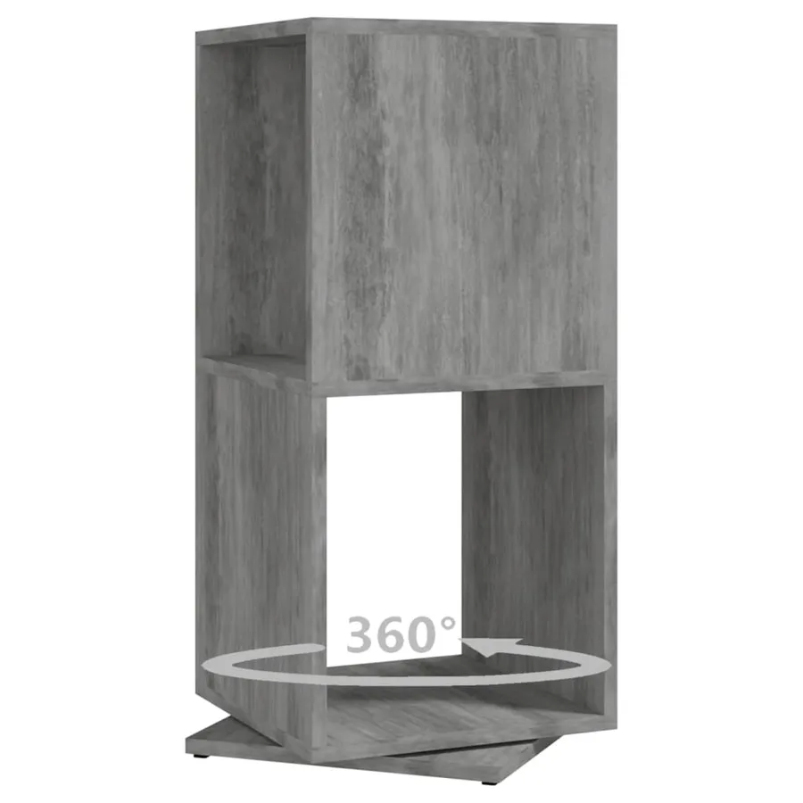 Armoire rotative Gris béton 34,5x34,5x75,5 cm bois d'ingénierie - 6