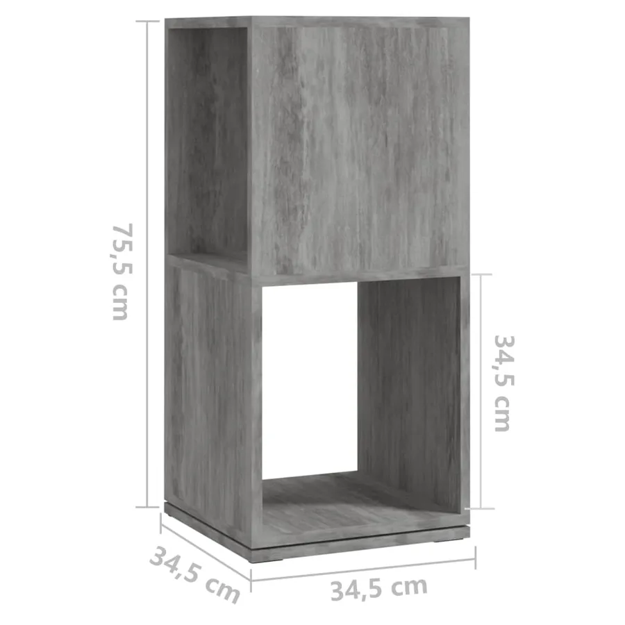 Armoire rotative Gris béton 34,5x34,5x75,5 cm bois d'ingénierie - 7