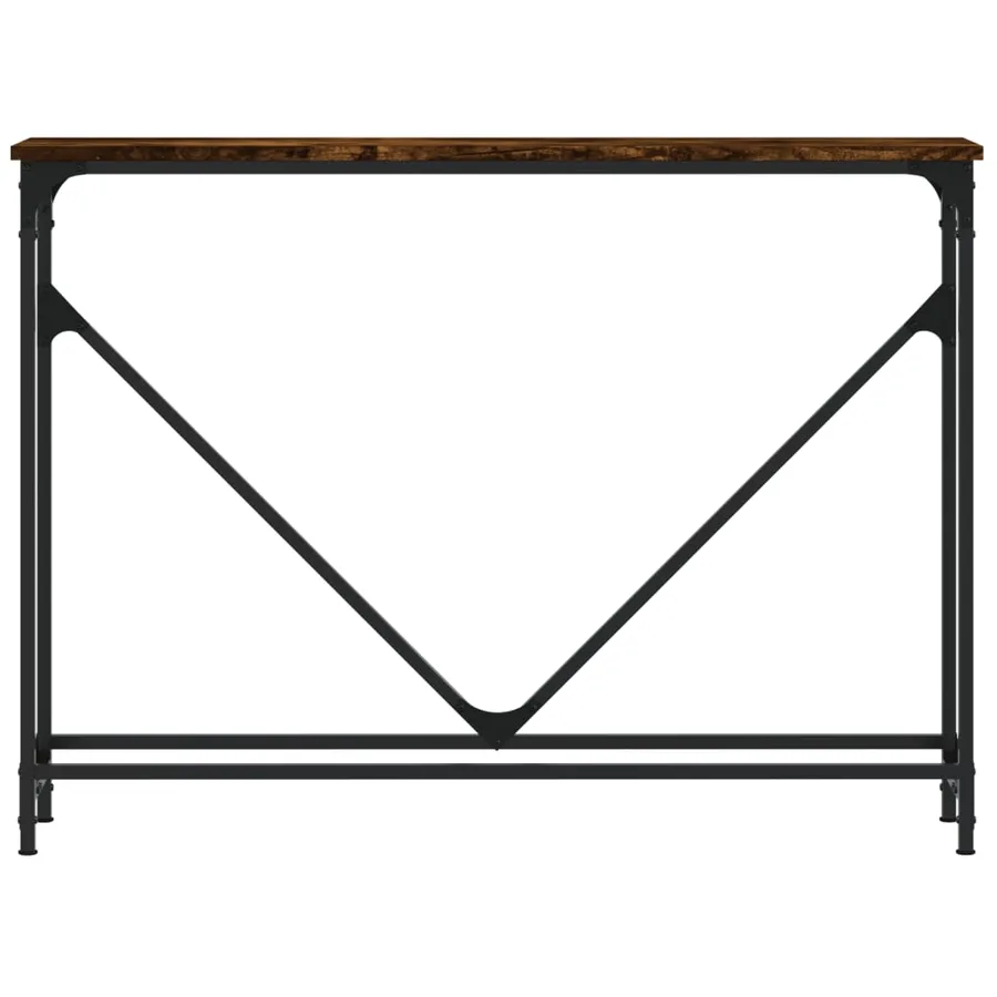 Table console chêne fumé 102x22,5x75 cm bois d'ingénierie - 4