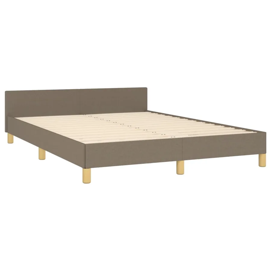 Cadre de lit sans matelas taupe 140x200 cm tissu - 5