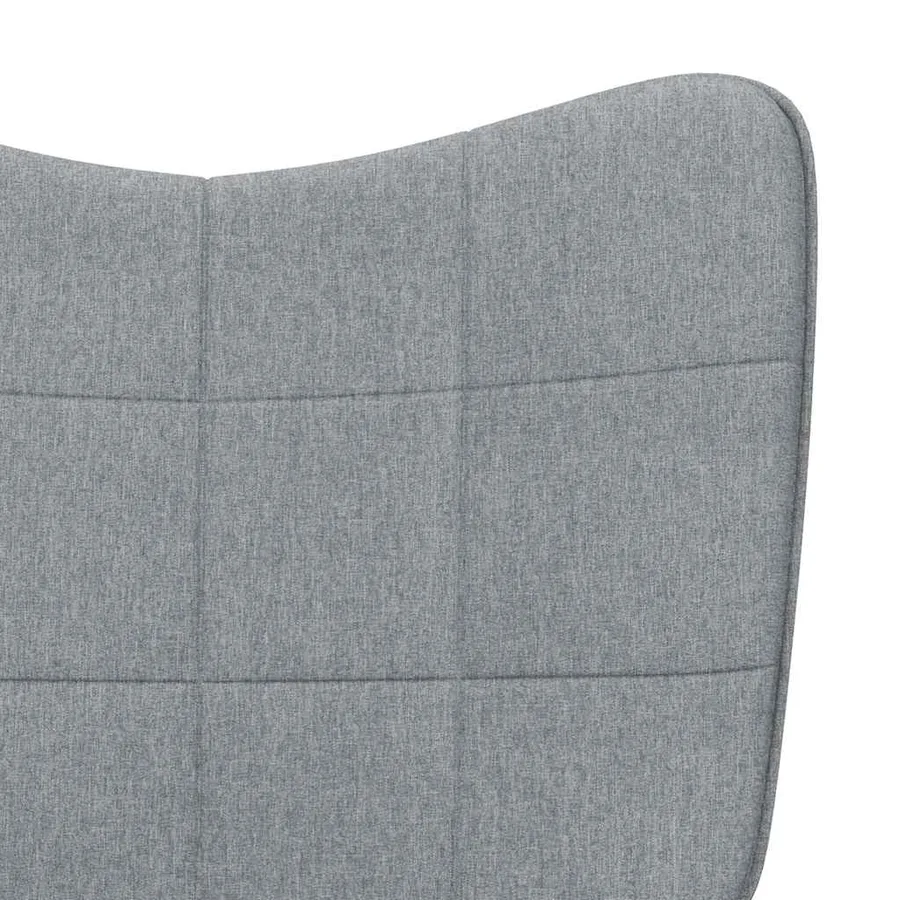 Chaise à bascule avec tabouret Gris clair Tissu - 7